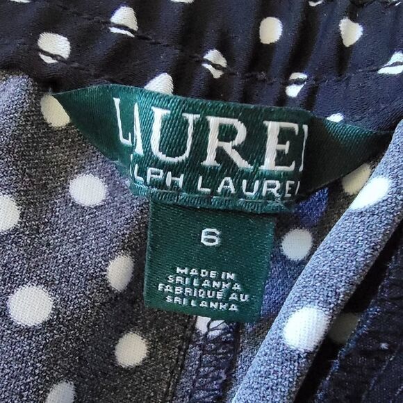 Lauren Ralph Lauren Ogin Pull On Elastic Waist Skinny Dress Pants in Polka Dot - Picture 10 of 12